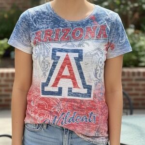 Step Ahead Arizona Wildcats Graphic T Shirt Women's XL Red Blue Distressed
